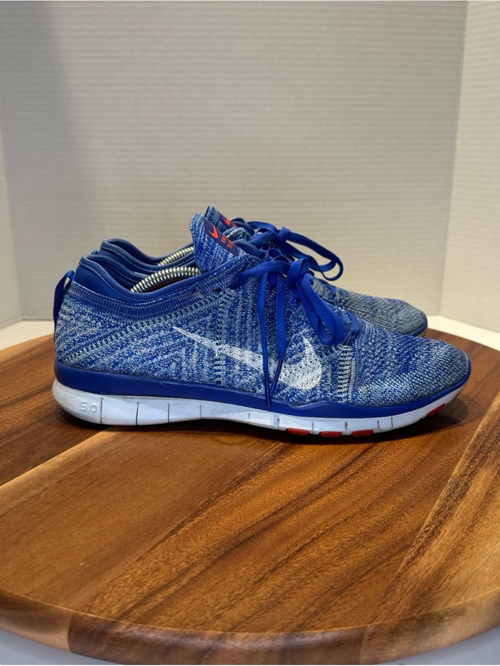 Nike Free TR Flyknit Women’s Size 8 Training Running Shoe Cross Train Blue Knit